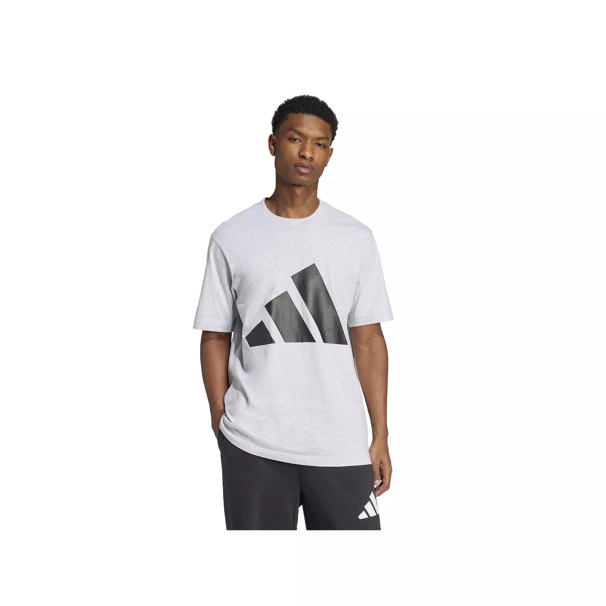 Men's adidas Essentials Big Logo Sportswear T-Shirt, Size: Large, Light Gray Grey Product Image