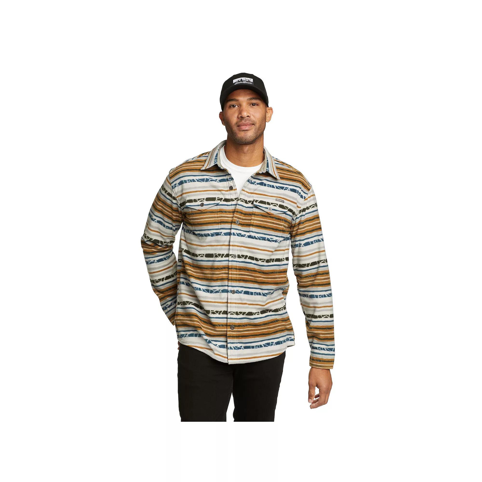 Men's Eddie Bauer Chutes Microfleece Button-Front Shirt, Size: Large, Peacock Product Image