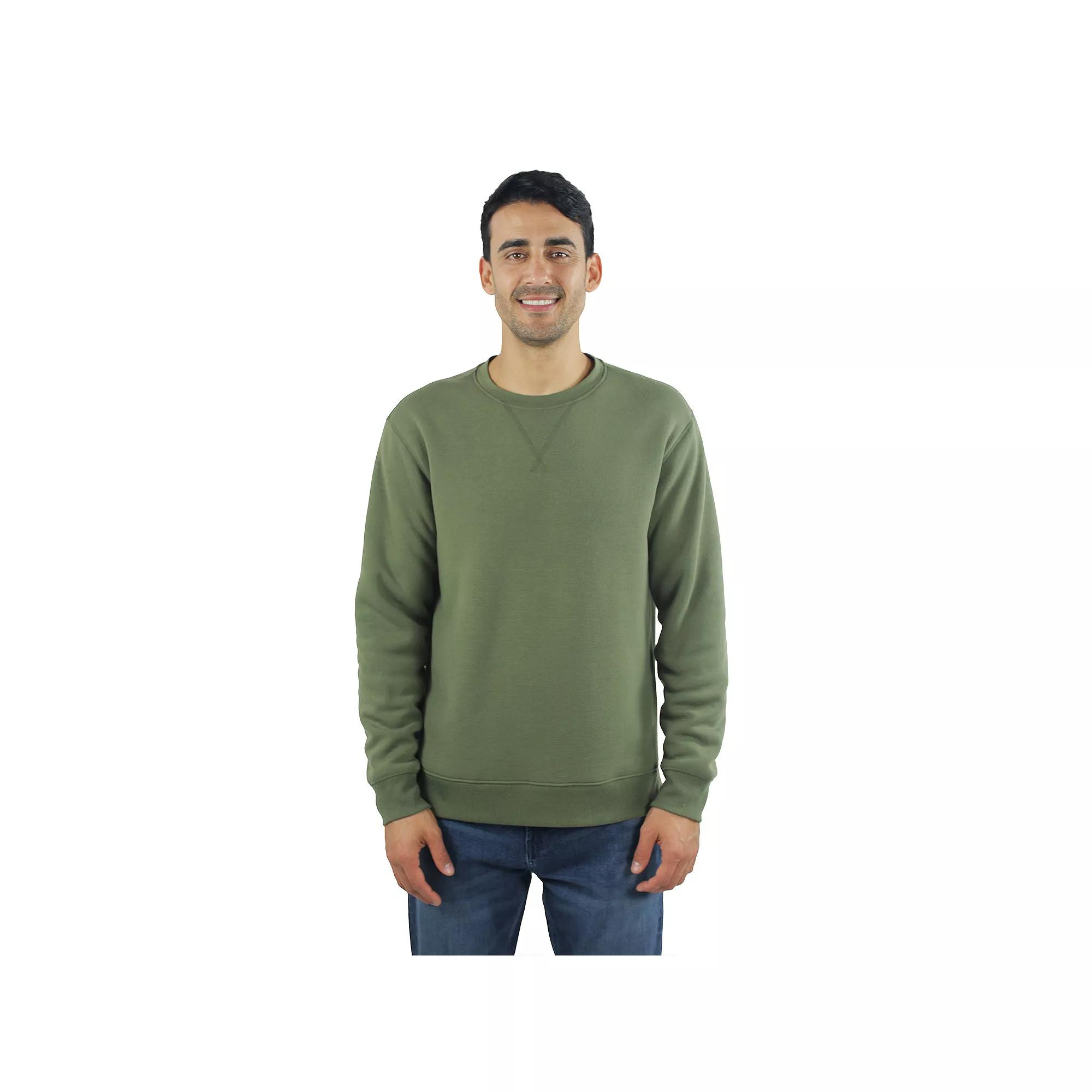 Men's JACHS NY Sherpa-Lined Soft Touch Crewneck Sweatshirt, Size: Small, Green Product Image