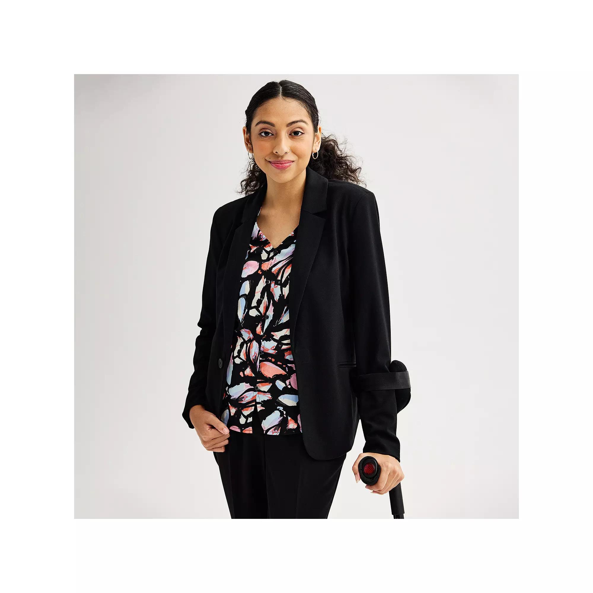 Women's Nine West Adaptive Classic Single Button Blazer,  Product Image