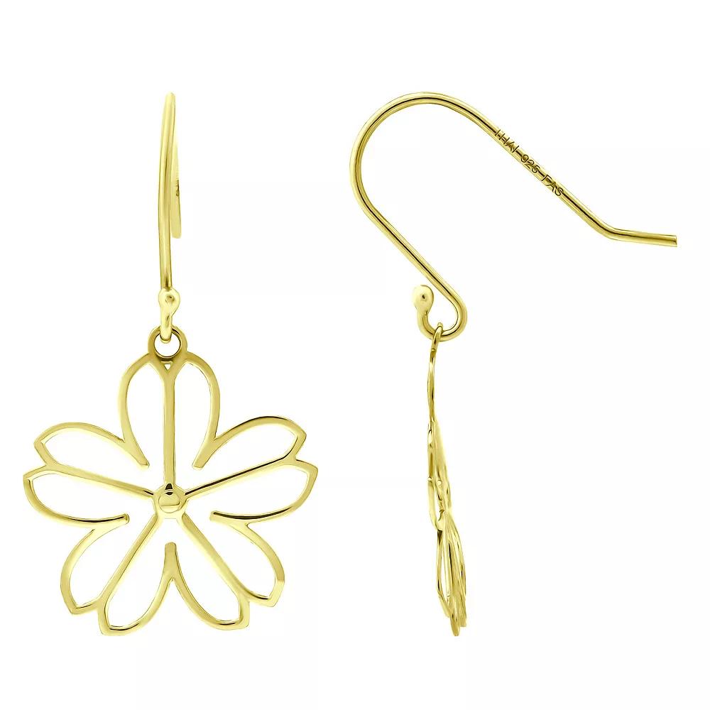 Aleure Precioso Daisy Flower Drop Fishhook Earrings, Women's, Gold Tone Product Image