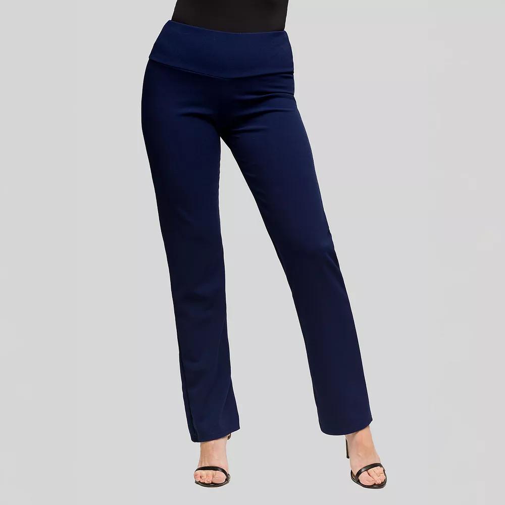 Women's 24Seven Comfort Apparel High Waist Stretch Dress Pants,  Product Image