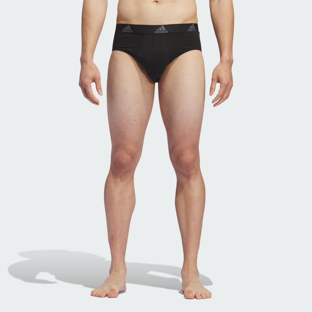 adidas Stretch Cotton Boxer Briefs 3-pack Black 2XL Mens Product Image