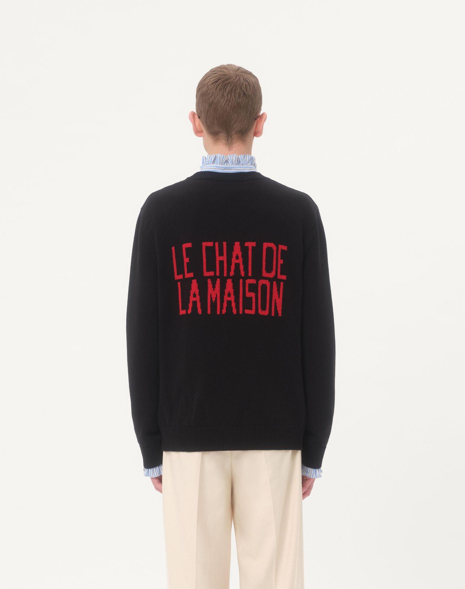Wool And Cotton Sweater With Le Chat De La Maison Patch Product Image