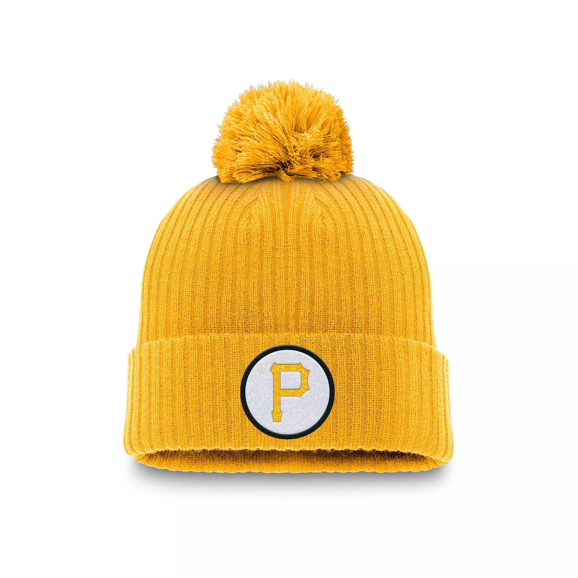 Pittsburgh Pirates Cooperstown Peak Nike Mens MLB Cuffed Pom Beanie | NB1679QPBB-QNC Product Image