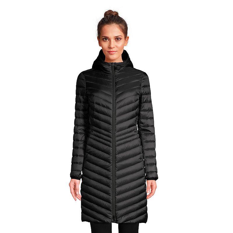 Petite Lands' End Hood Wanderweight Ultralight Down Long Packable Coat, Women's,  Product Image