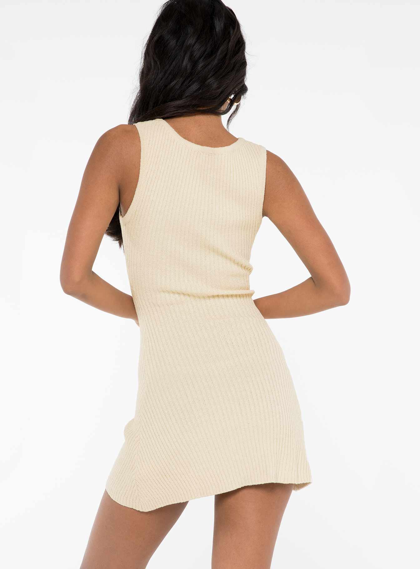 Osment Knit Mini Dress Cream Product Image