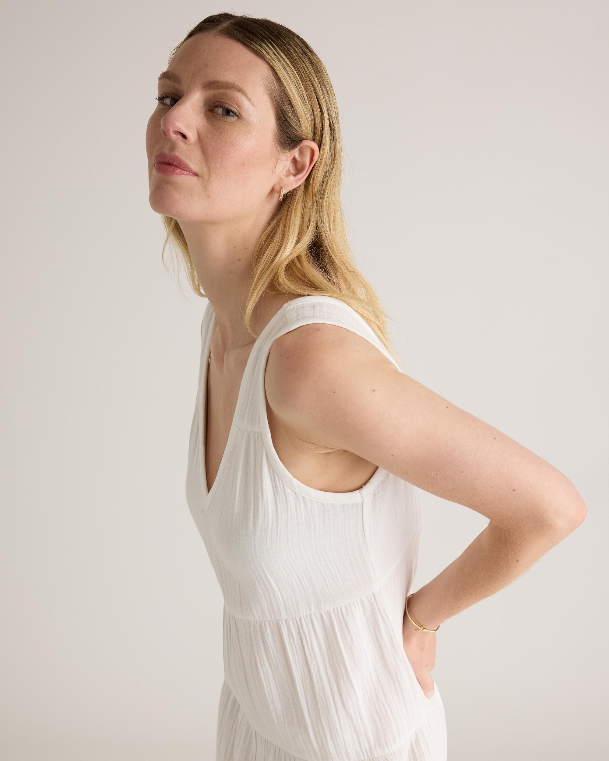 Quince | Women's Gauze Tiered Maxi Dress Organic Cotton Product Image