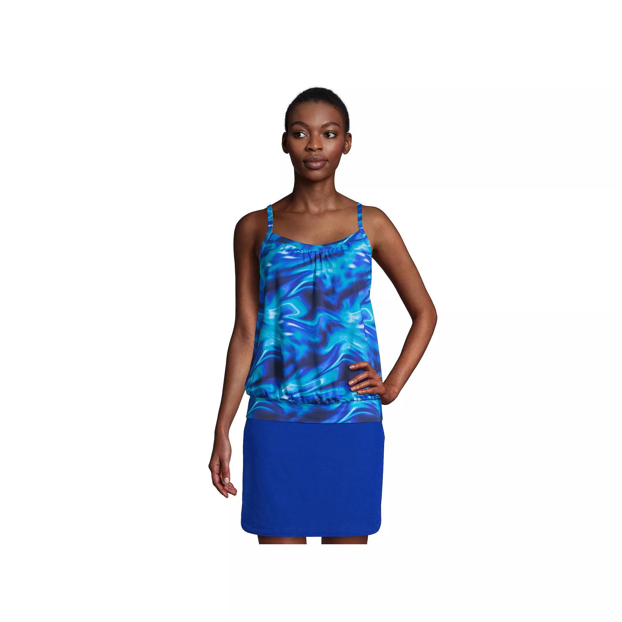 Women's Lands' End UPF 50 Blouson Tankini Swimsuit Top,  Product Image