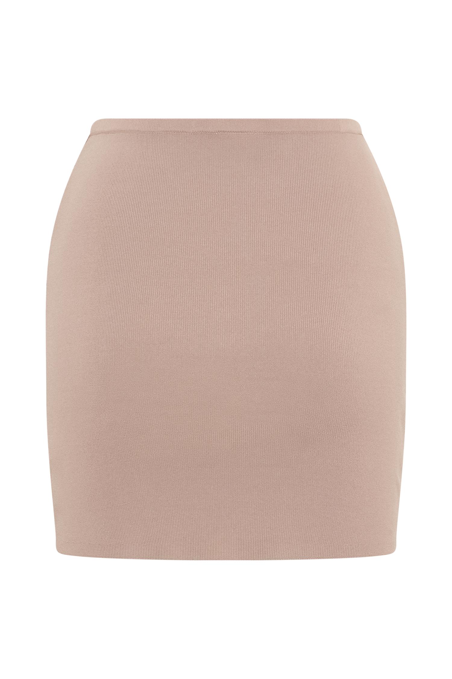 Klara Knit Mini Skirt - Taupe Product Image