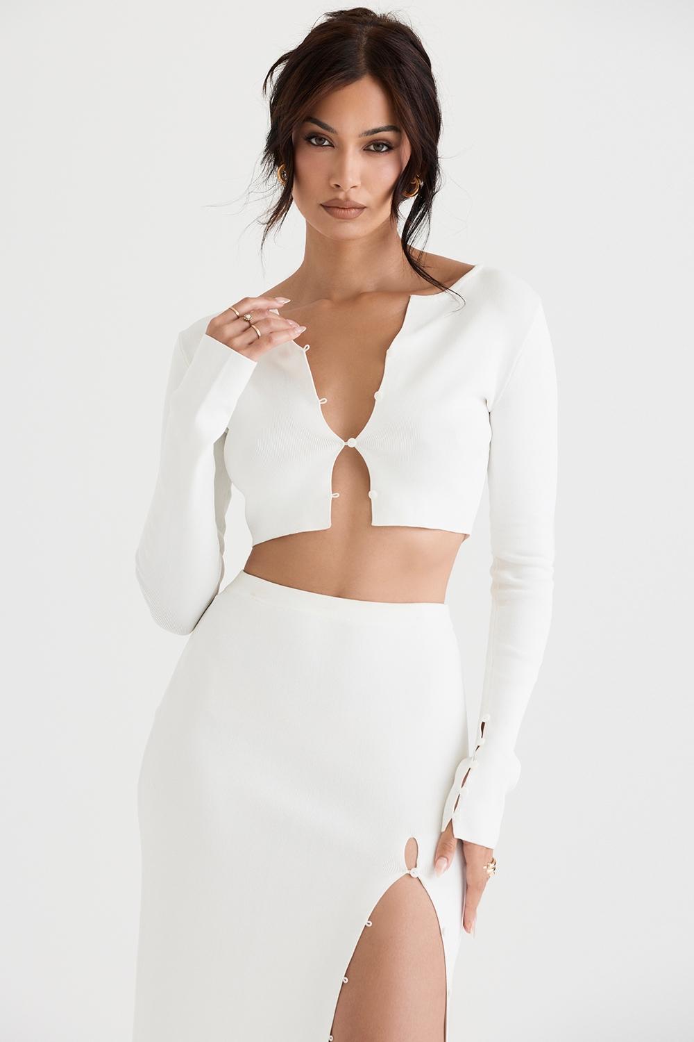 Eloise  ivory cropped cardigan - sale Product Image