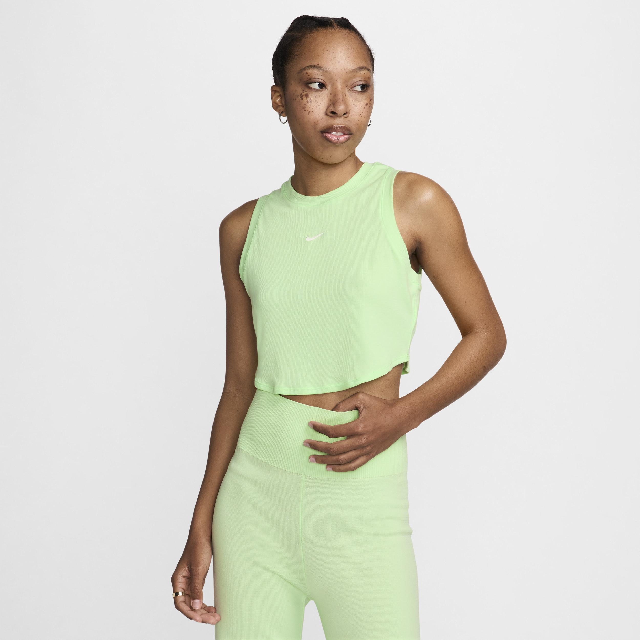 Womens Nike Sportswear Chill Knit Tight Cropped Mini-Rib Tank Top | FB8279-010 Product Image