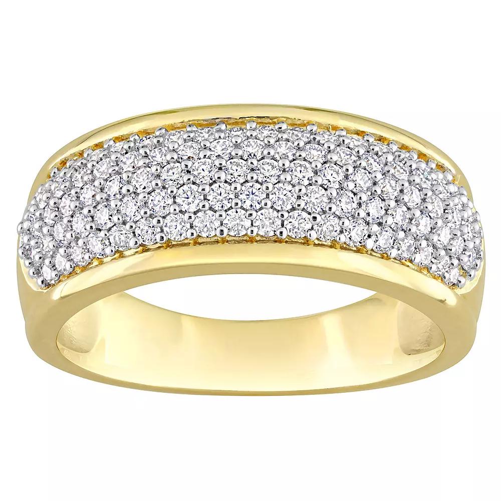 Stella Grace 18k Gold Over Silver Lab-Created Moissanite Semi-Eternity Ring, Women's, Size: 6, Gold Tone Product Image