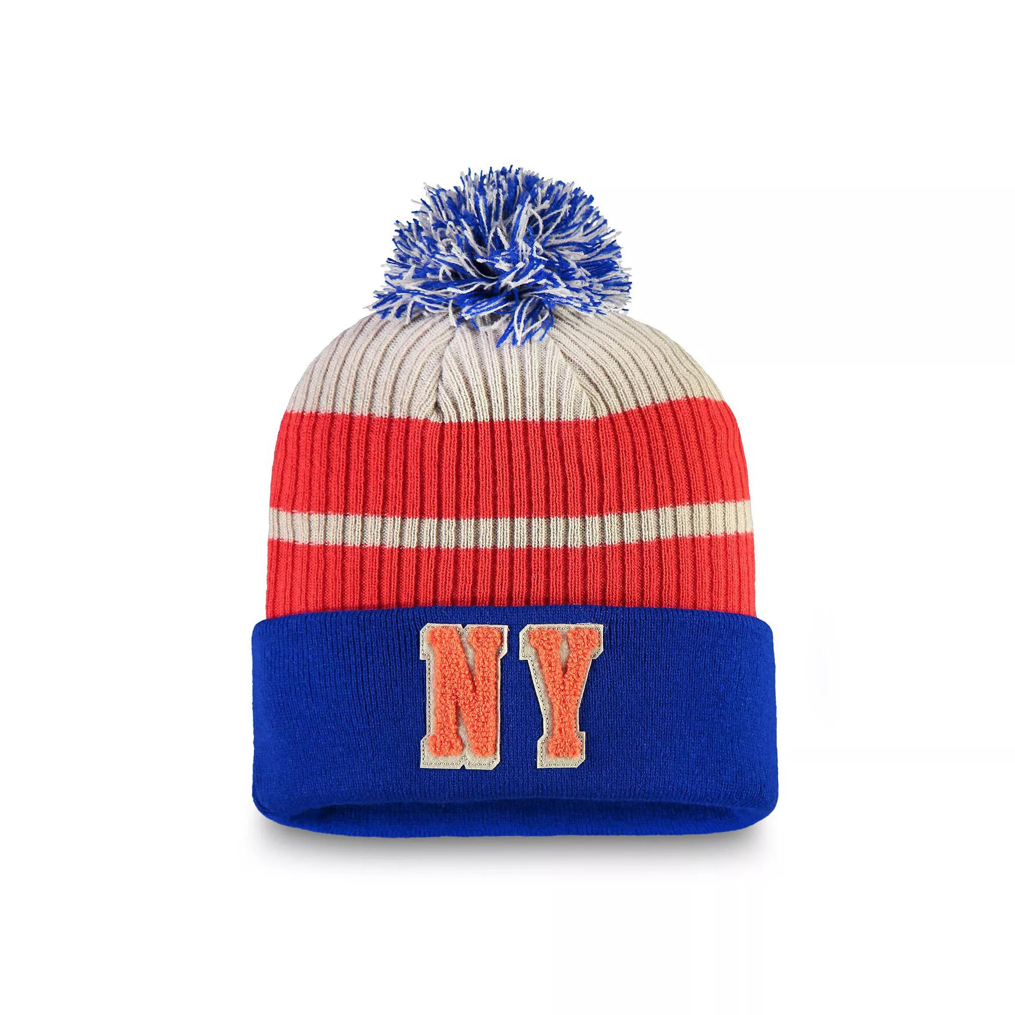 Men's Fanatics Branded Royal New York Islanders True Classics Cuffed Knit Hat with Pom, Isl Blue Product Image