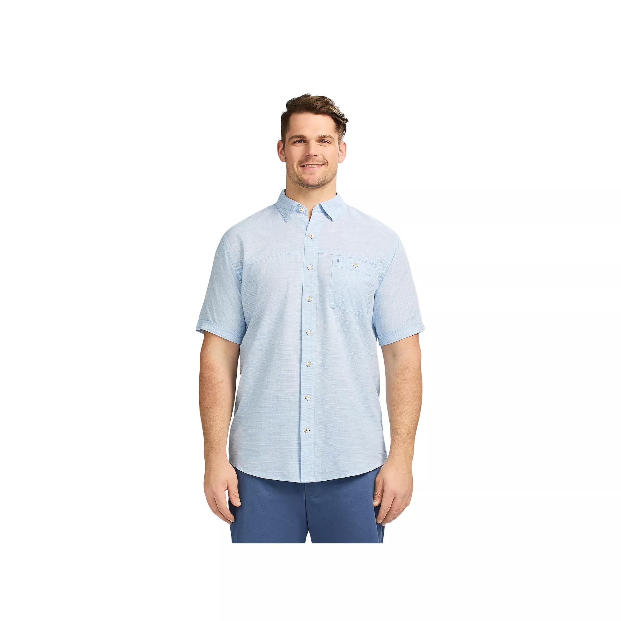 Big & Tall IZOD Dockside Short Sleeve Chambray, Men's, Size: Large Tall, Blue Revival Product Image