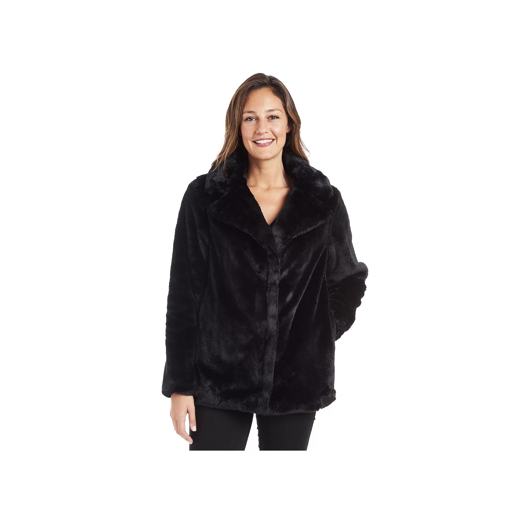 Womens Fleet Street Faux-Fur Notch Collar Coat Product Image
