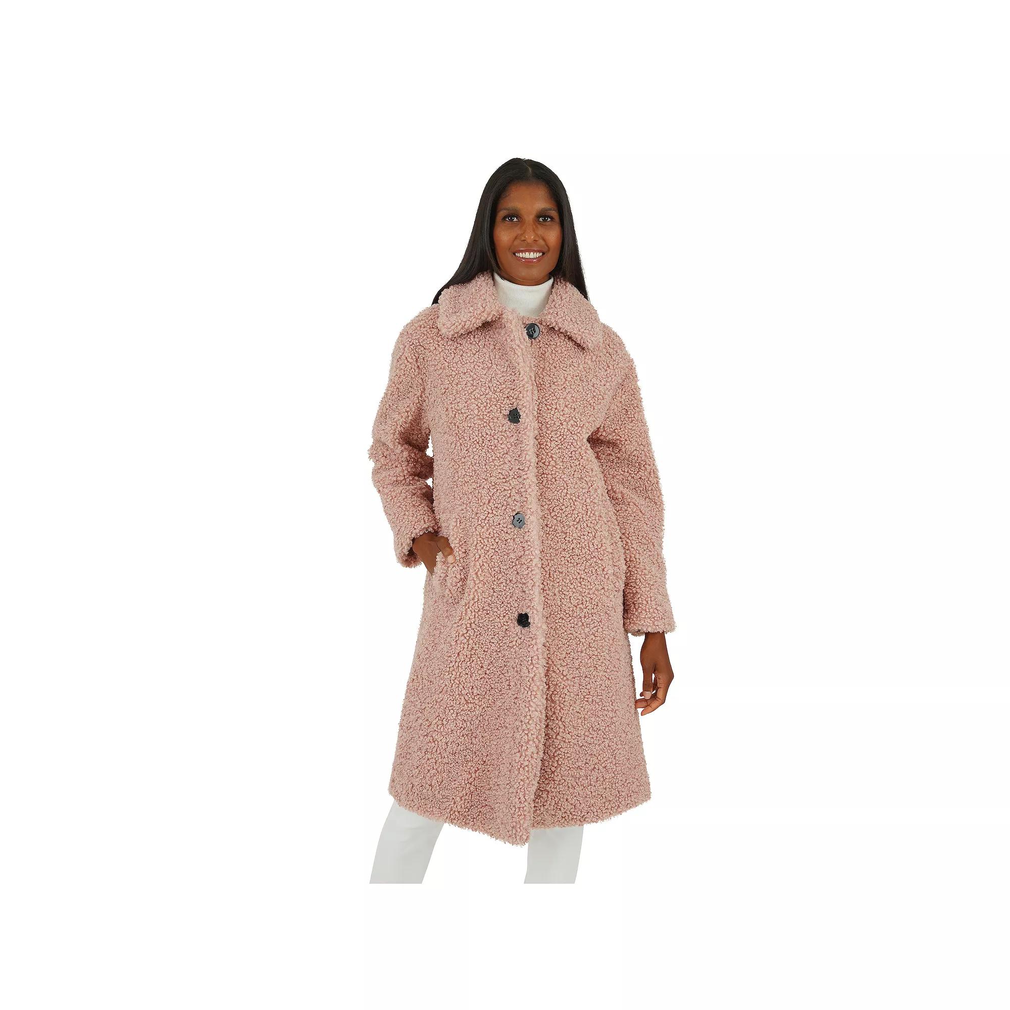 Women's Fleet Street Long Faux Fur Coat, Size: Large, Blush Product Image
