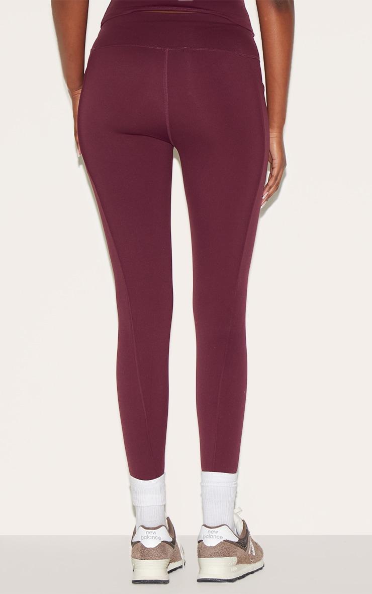 Burgundy Sculpt Side Pocket Gym Leggings Product Image