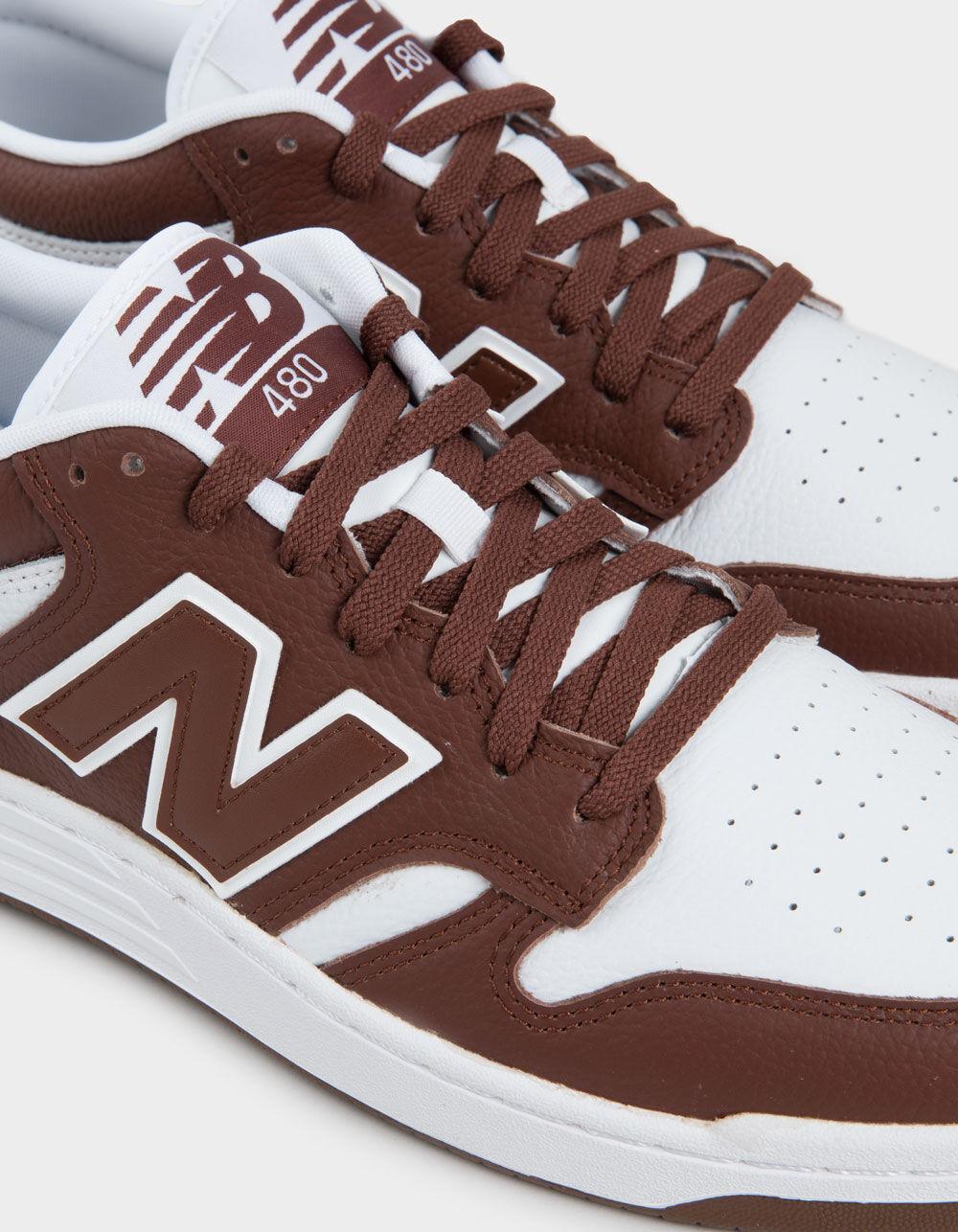 NEW BALANCE 480 Shoes - BROWN/WHITE Product Image