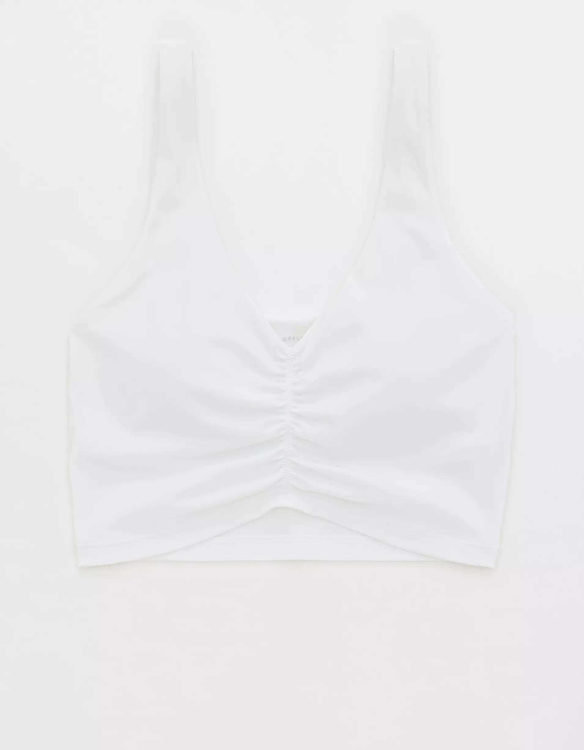 OFFLINE By Aerie Real Me Low Key Ruched Longline Sports Bra Product Image