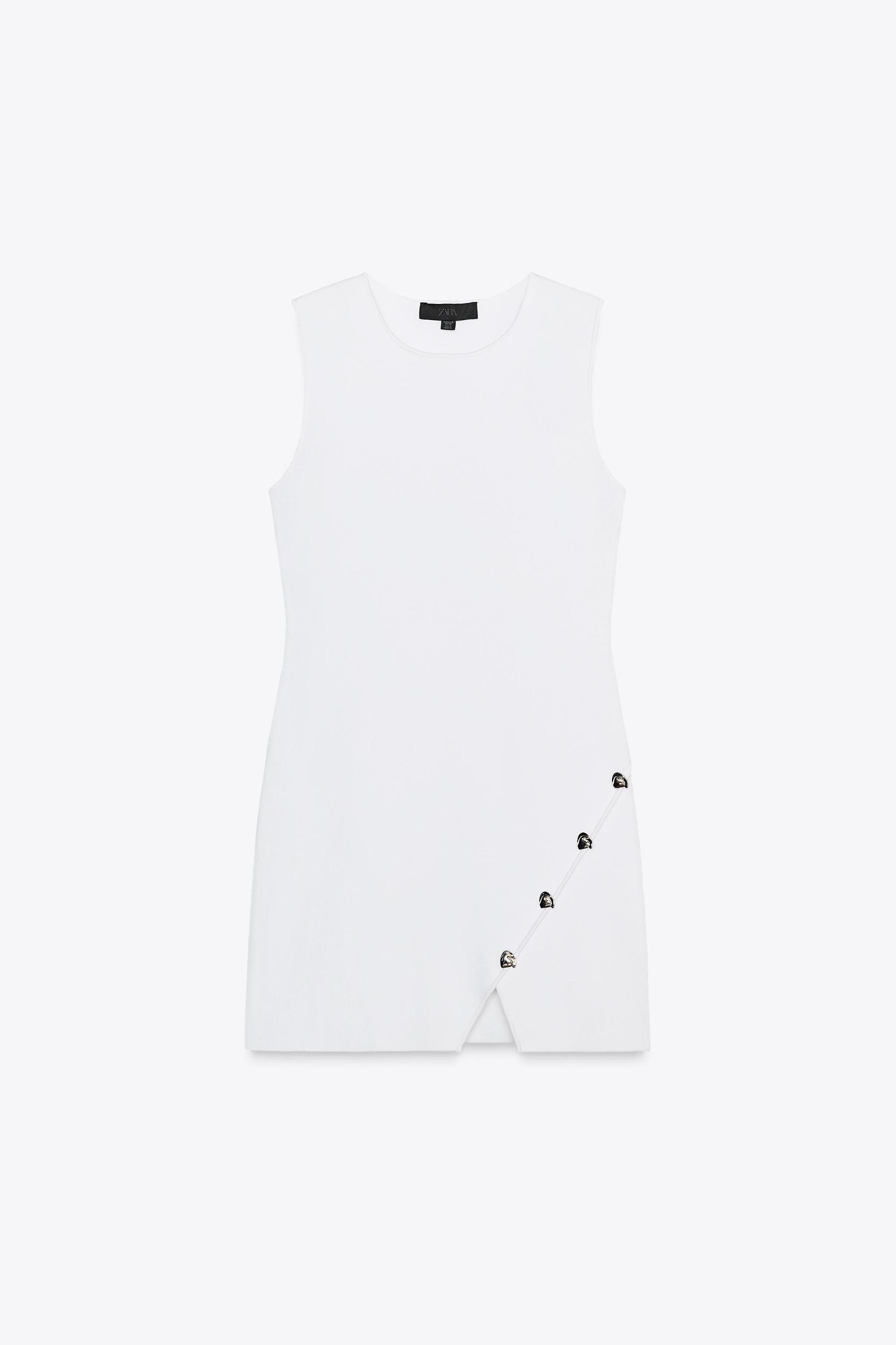 SHORT KNIT BUTTON DRESS Product Image