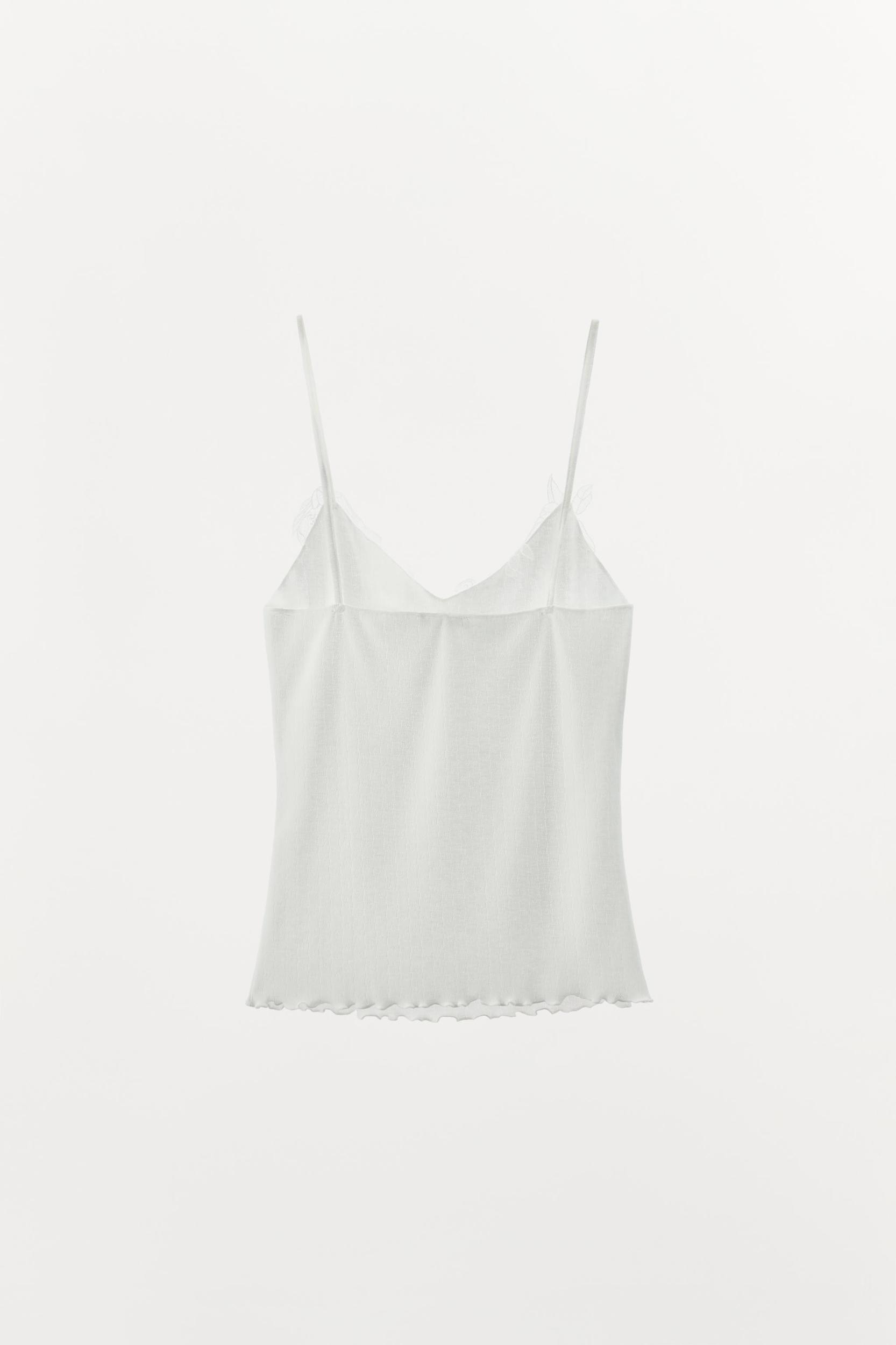 POINTELLE LACE STRAPPY TOP Product Image