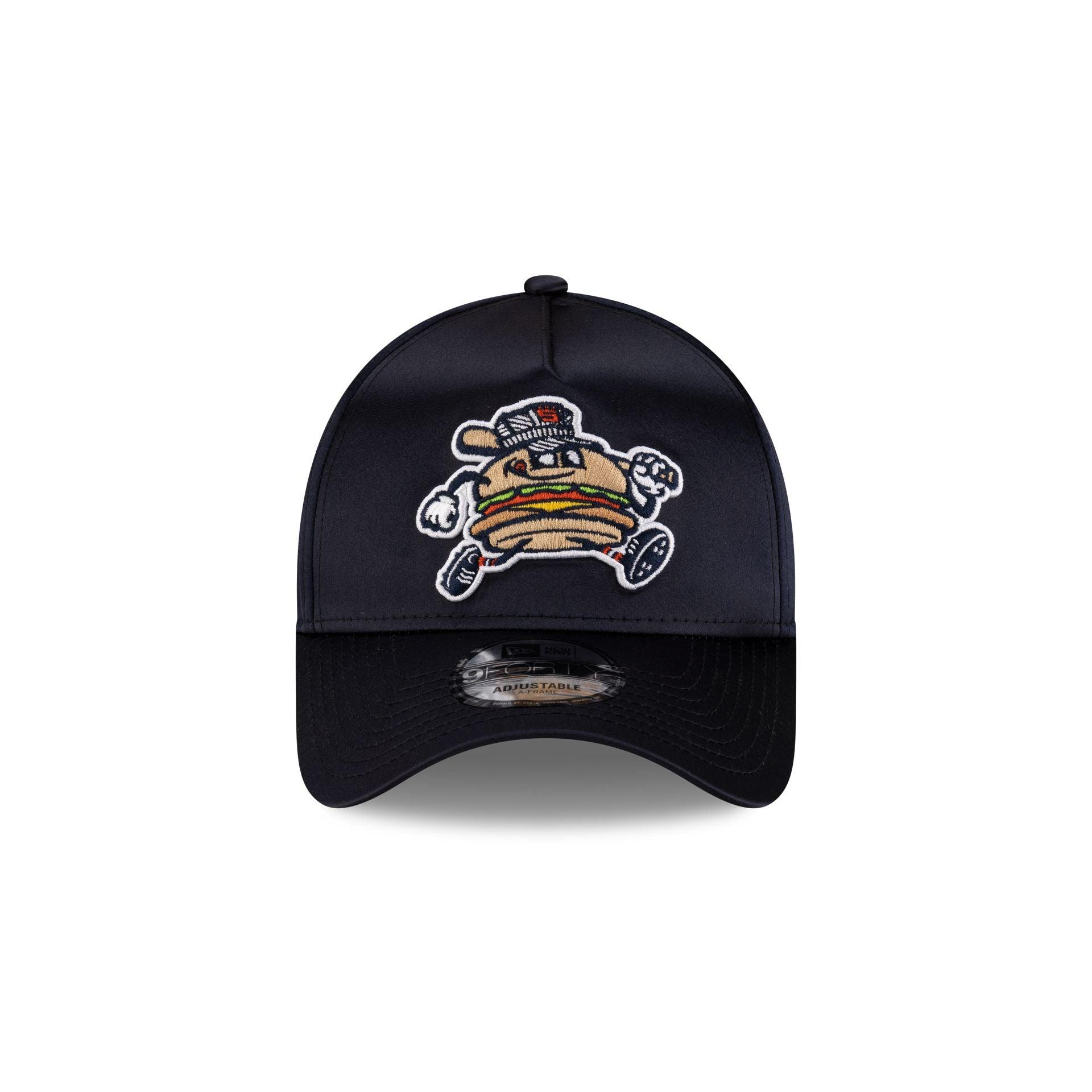 Hub City Spartanburgers Navy Satin 9FORTY A-Frame Snapback Hat Male Product Image