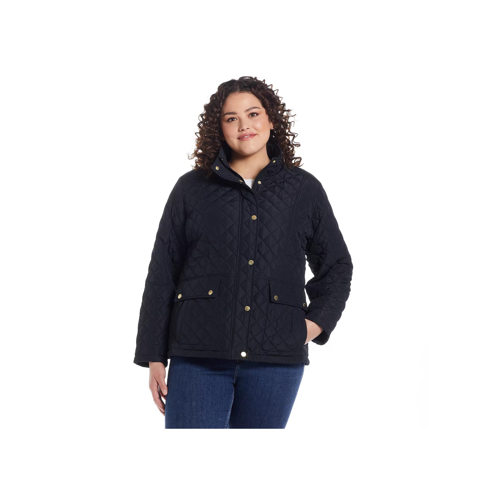 Plus Size Weathercast Modern Quilted Barn Jacket, Women's, Size: 2XL, Black Product Image