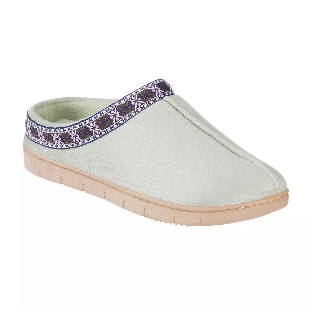 isotoner Clara Microsuede Memory Foam Women's Clog Slippers, Size: XL, Desert Green Product Image