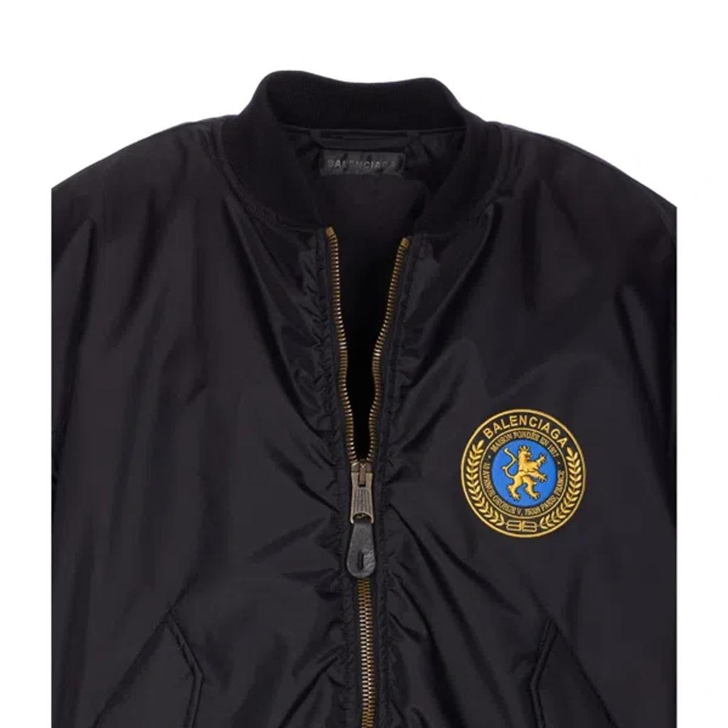 BALENCIAGA Nylon Uniform Merch Large Fit Bomber In Black Product Image