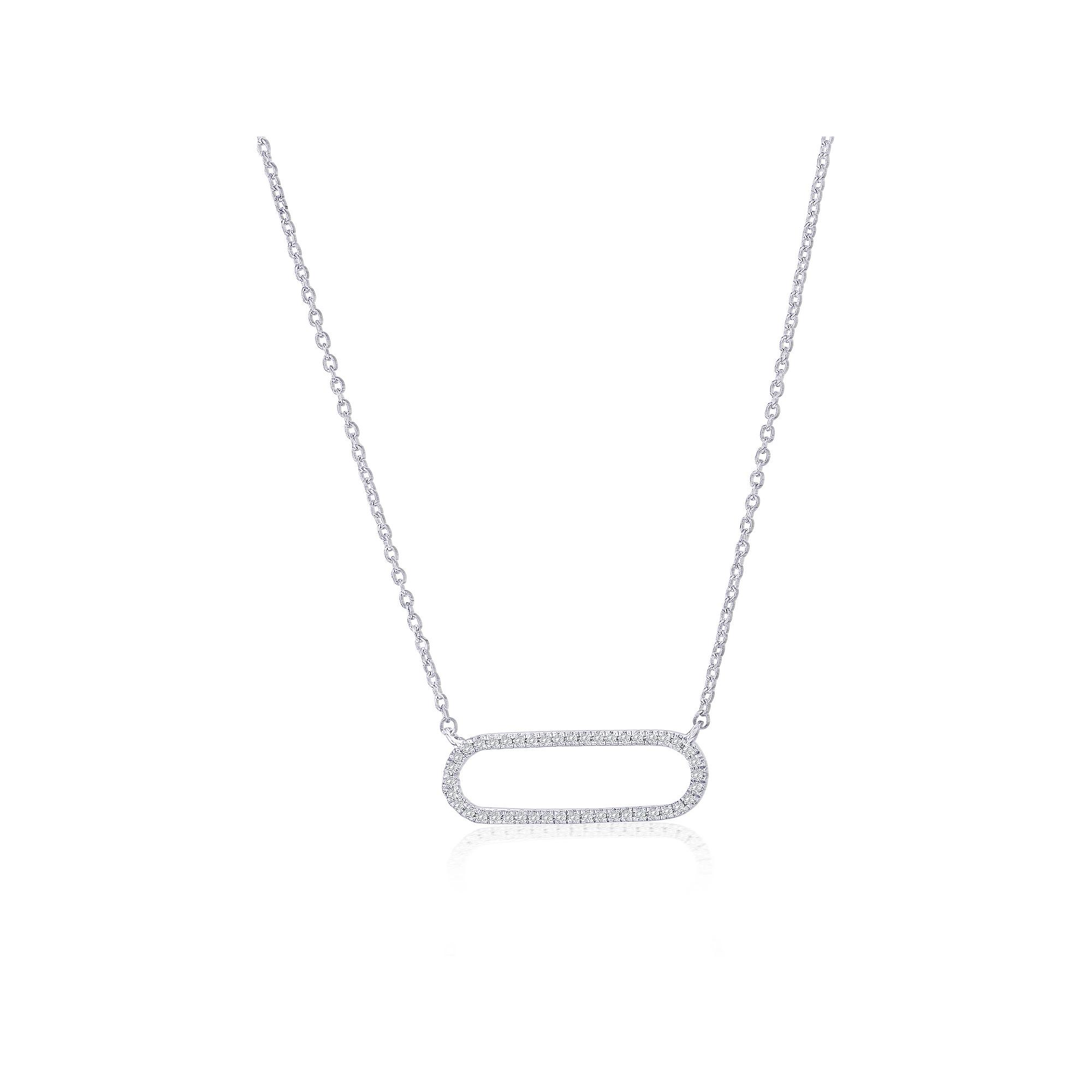 Divine Gold Sterling Silver Diamond Accent Oval Bar Necklace, Women's, Size: 16-18" ADJ Product Image