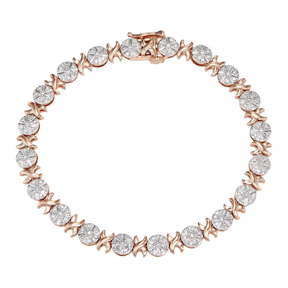 10k Gold 1/2 Carat T.W. Diamond Bracelet, Women's, Size: 7", 10k Pink Product Image