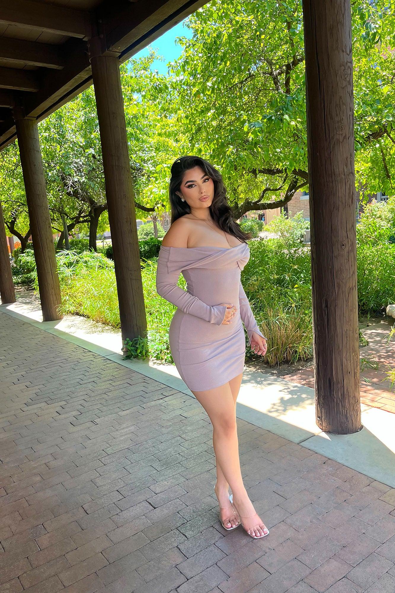 Vivianna Snatched Mini Dress - Bark Brown Product Image