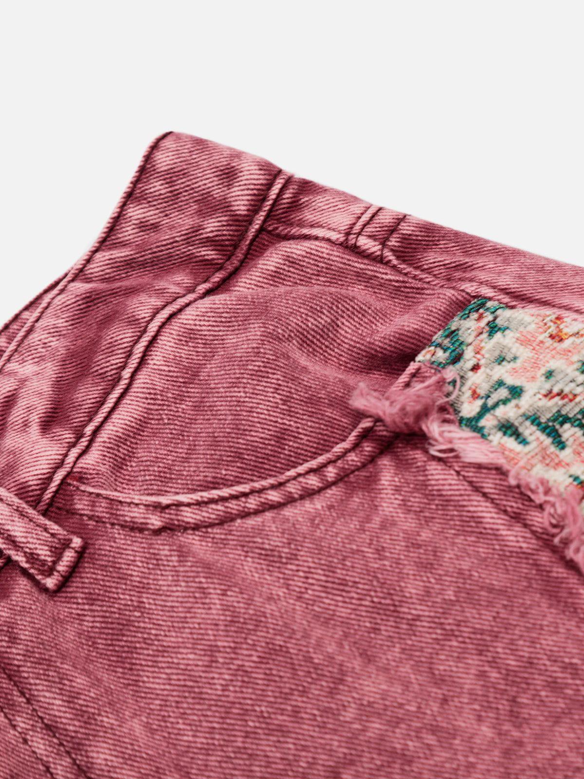 Aelfric Eden Frayed Ethnic Baaggy Barrel Jeans Product Image