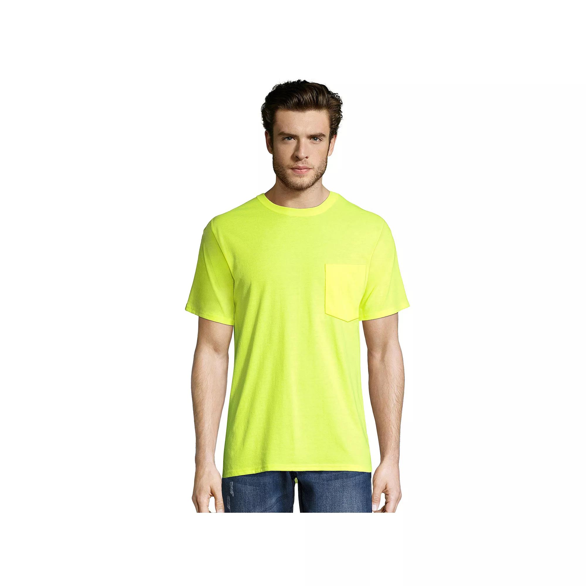 Big & Tall Hanes® Workwear 2-pack X-Temp Fresh IQ Crewneck Pocket Tees, Men's,  Product Image