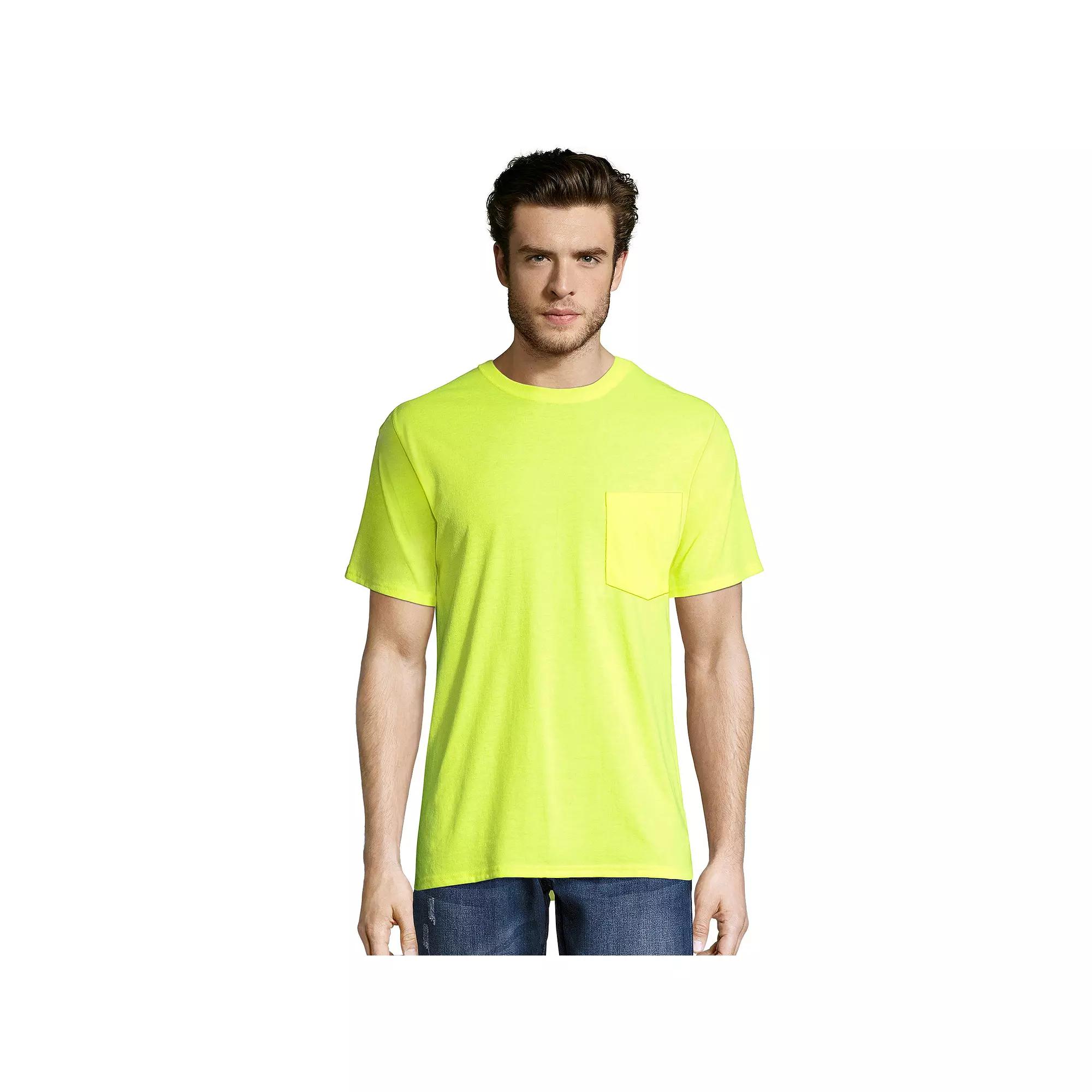 Big & Tall Hanes® Workwear 2-pack X-Temp Fresh IQ Crewneck Pocket Tees, Men's,  Product Image