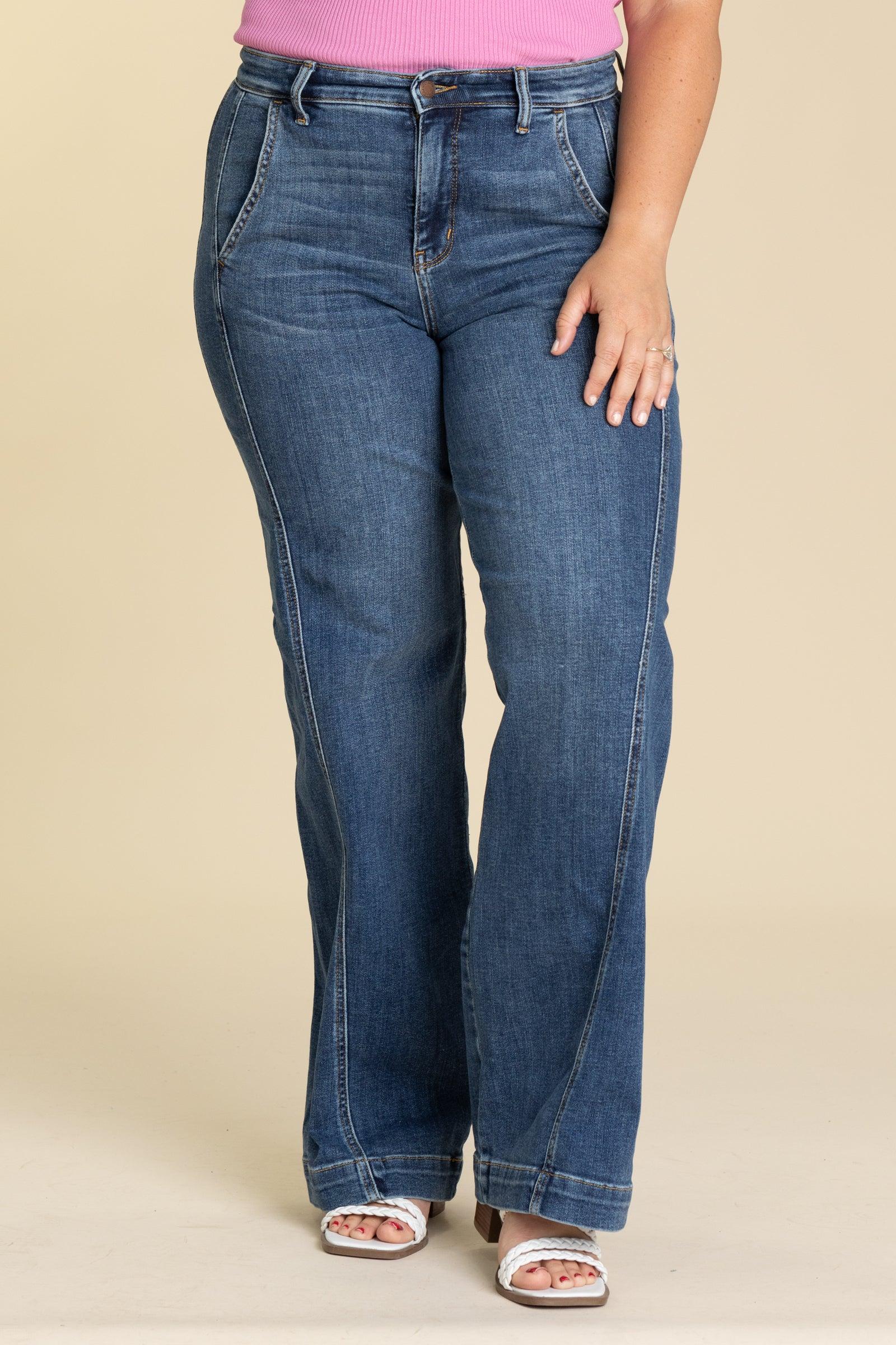 Judy Blue High Waist Trouser Wide Leg Jeans Product Image