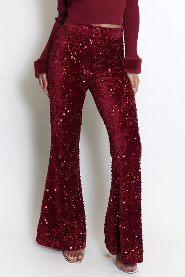 CELESTE SEQUIN TROUSERS Product Image
