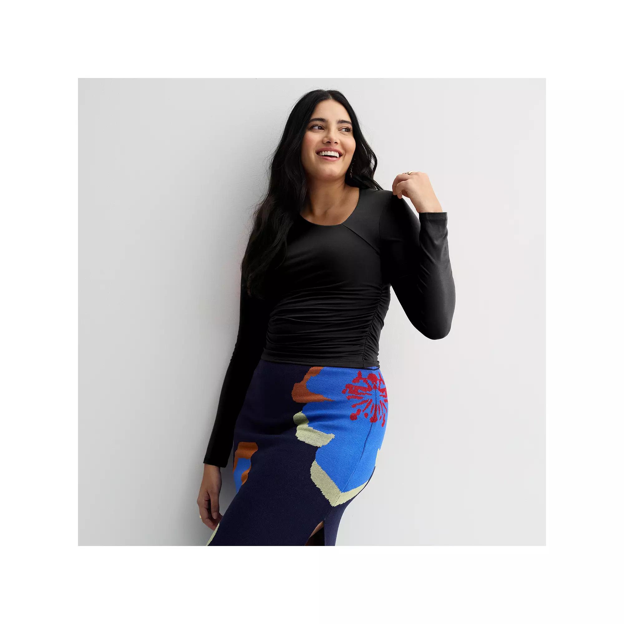 Women's INTEMPO™ Long Sleeve Asymmetrical Top, Size: Large, Black Product Image