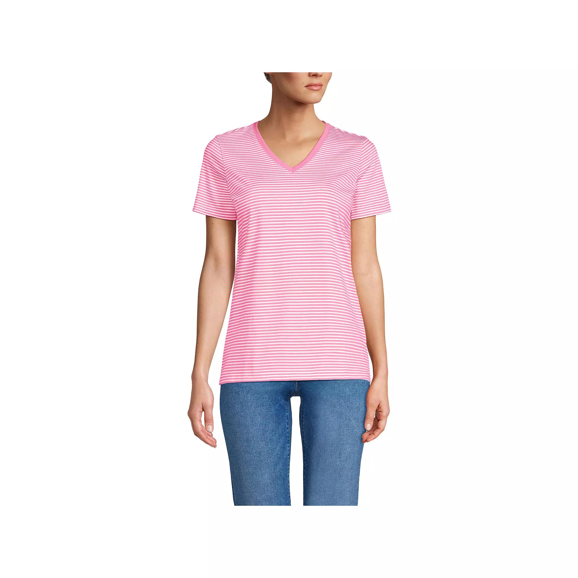 Women's Lands' End Relaxed-Fit Supima Cotton V-Neck Tee,  Product Image