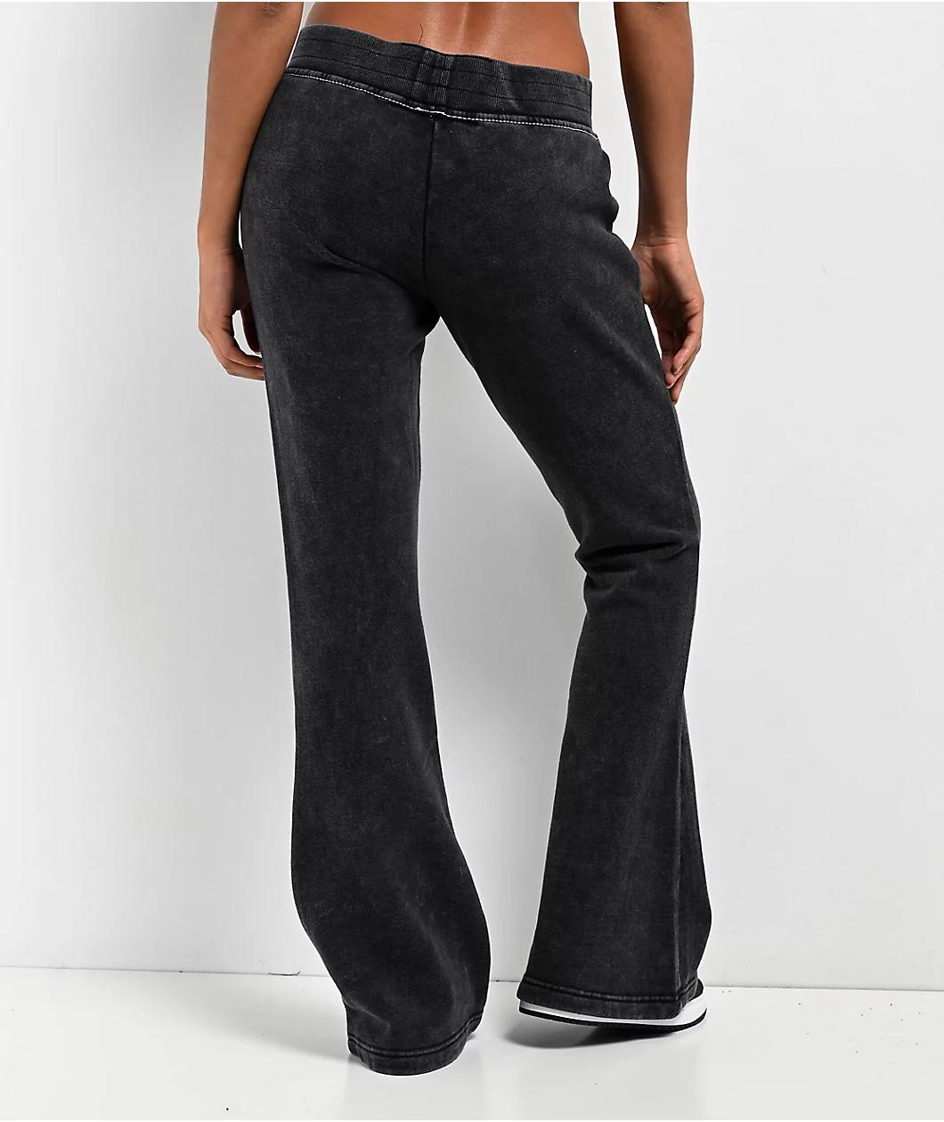 True Religion Big T Black Wash Low Rise Flare Sweatpants Product Image