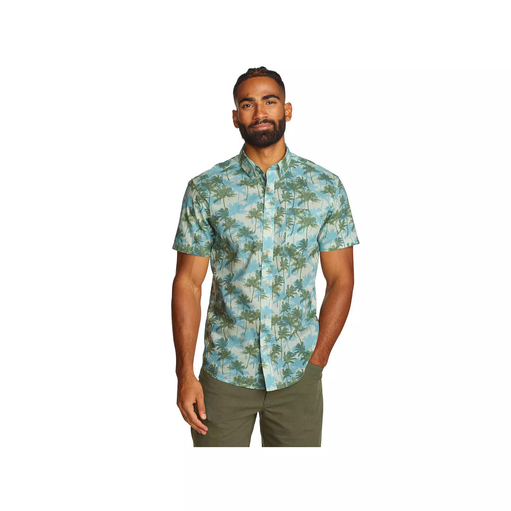 Men's Eddie Bauer Baja Print Short Sleeve Button-Down Shirt,  Product Image