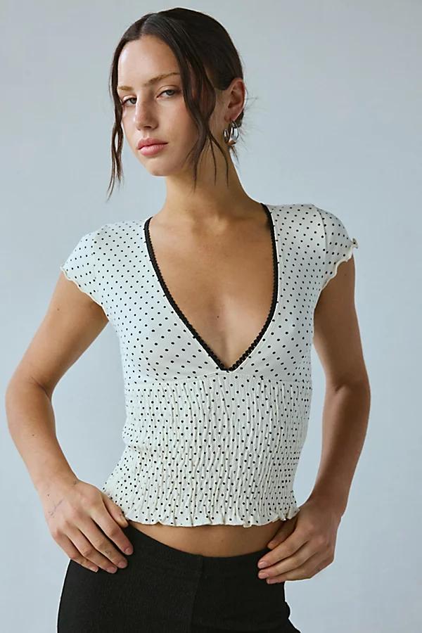 Kimchi Blue Only You Smocked Short Sleeve Top Womens at Urban Outfitters Product Image