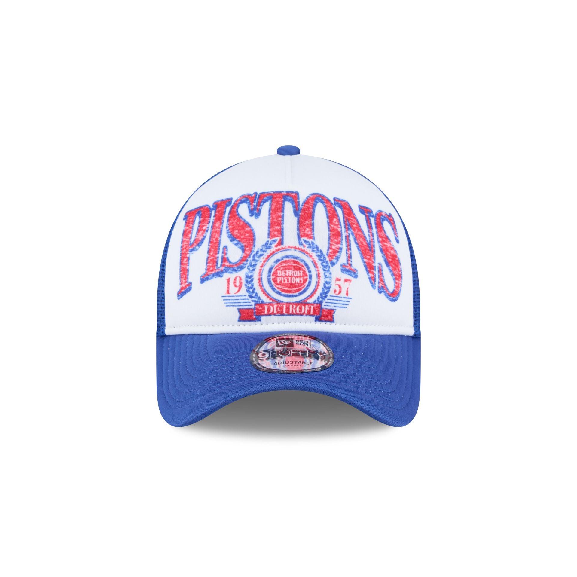 Detroit Pistons Distressed 9FORTY A-Frame Trucker Hat Male Product Image