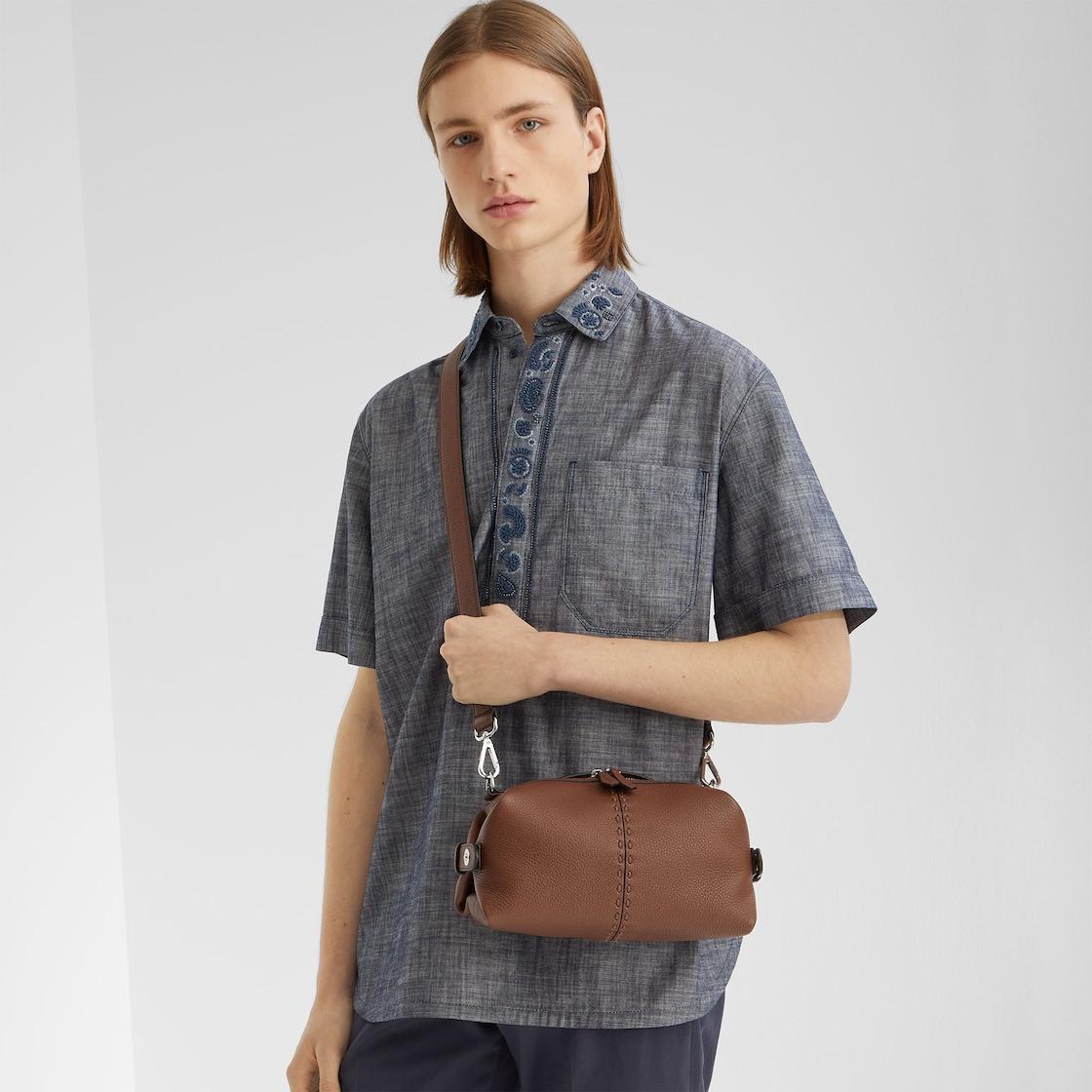 Selleria Fendi Siesta SmallBrown leather Selleria bag with 266 hand-sewn topstitches Product Image