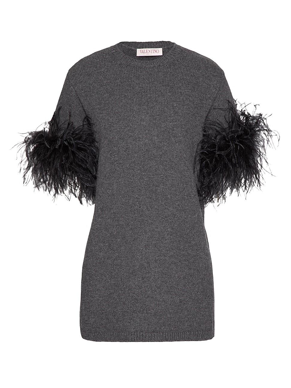 Womens Wool Sweater with Feathers Product Image