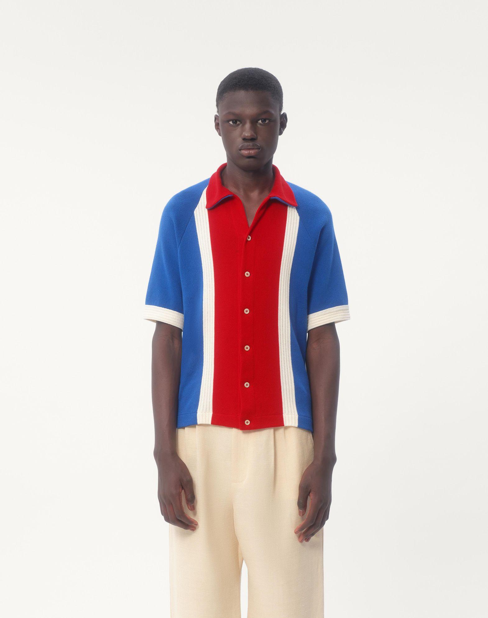 Cotton Bowling Shirt With Chez Valentino Embroidery Product Image