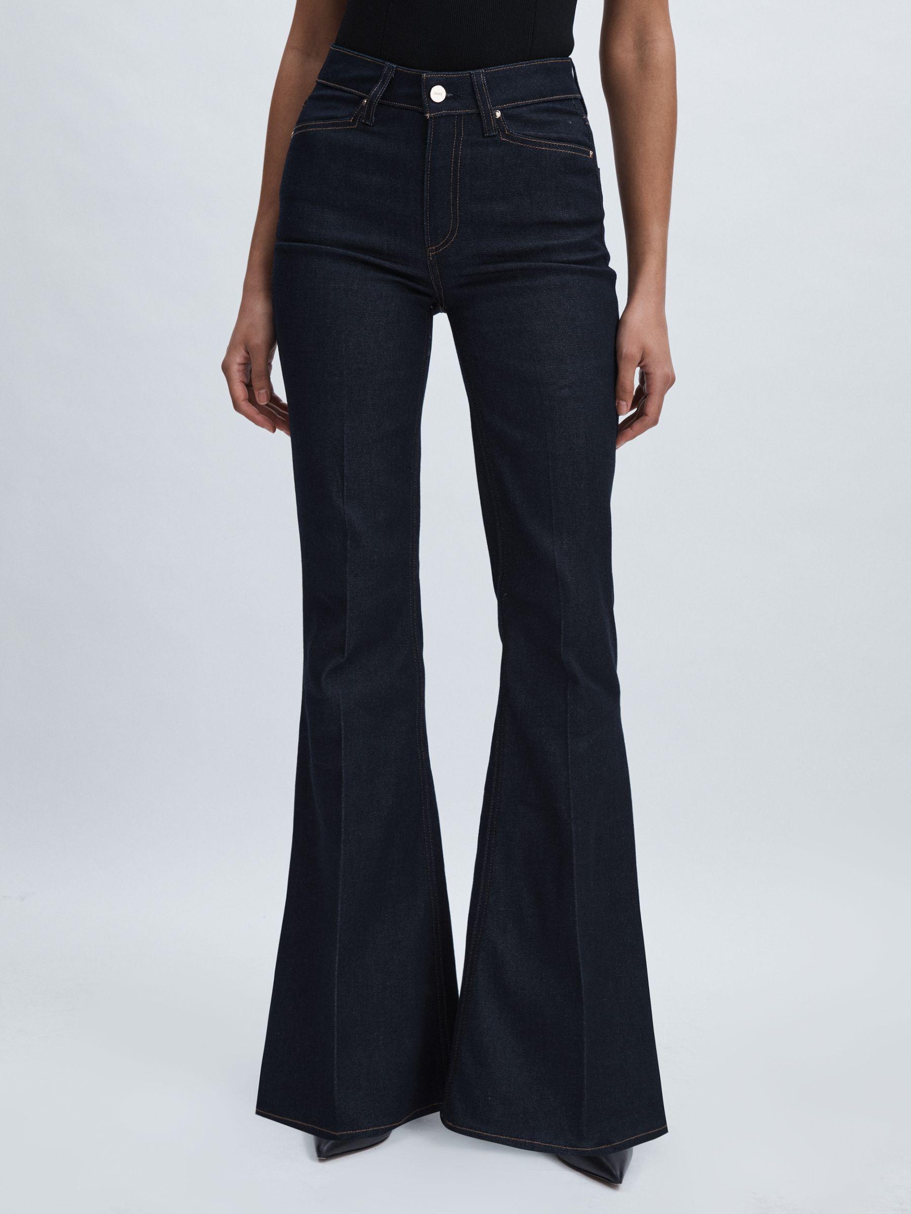 Paige Angled-Waist Flared Jeans in Kira Blue Product Image
