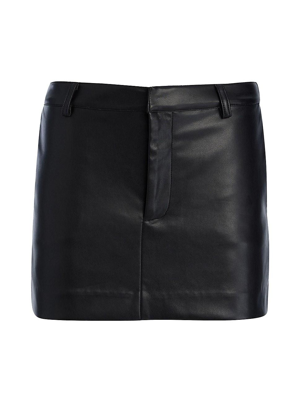 Womens Emilia Leather Mini Skirt Product Image