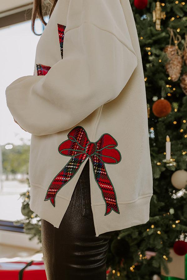 Merry Plaid Fleece Sweatshirt Product Image